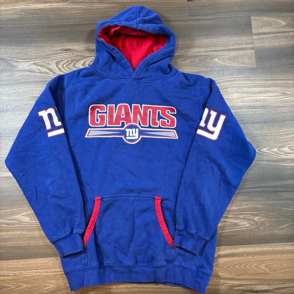 NFL New York Giants hoodie with white and red 'GIANTS' text with 'ny' logo